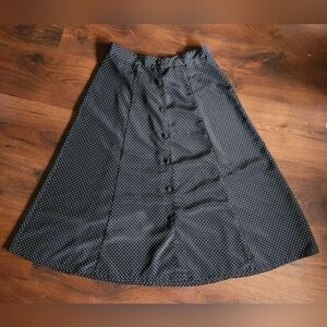 Vintage Teddi Petite Black Button Down Polka Dot Women's Skirt